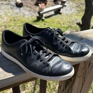 Cole Haan Black Leather Men's Sneakers - Low Top Casual Shoes